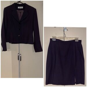 COPY - Barami Flirty Sexy Gray Suit w/ Front Slit & Scalloped hems.